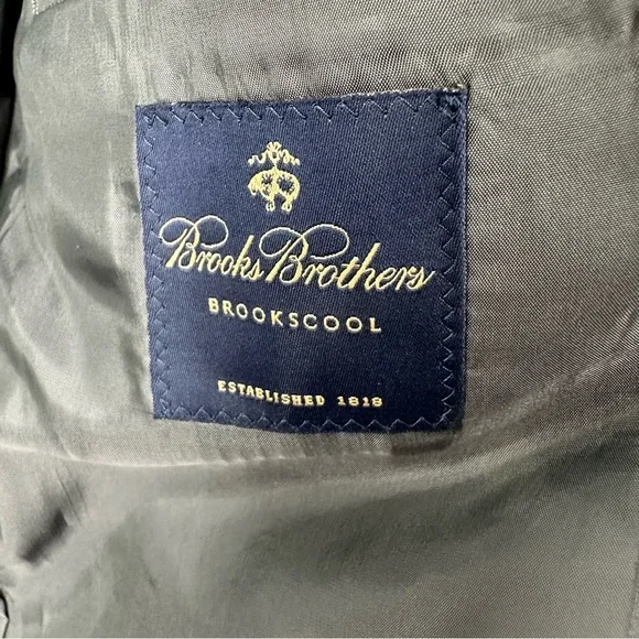 NWT Brooks Brothers Mens Suit Jacket Blazer Charcoal Gray Wool 3-Button 40S $598 - Picture 4 of 8